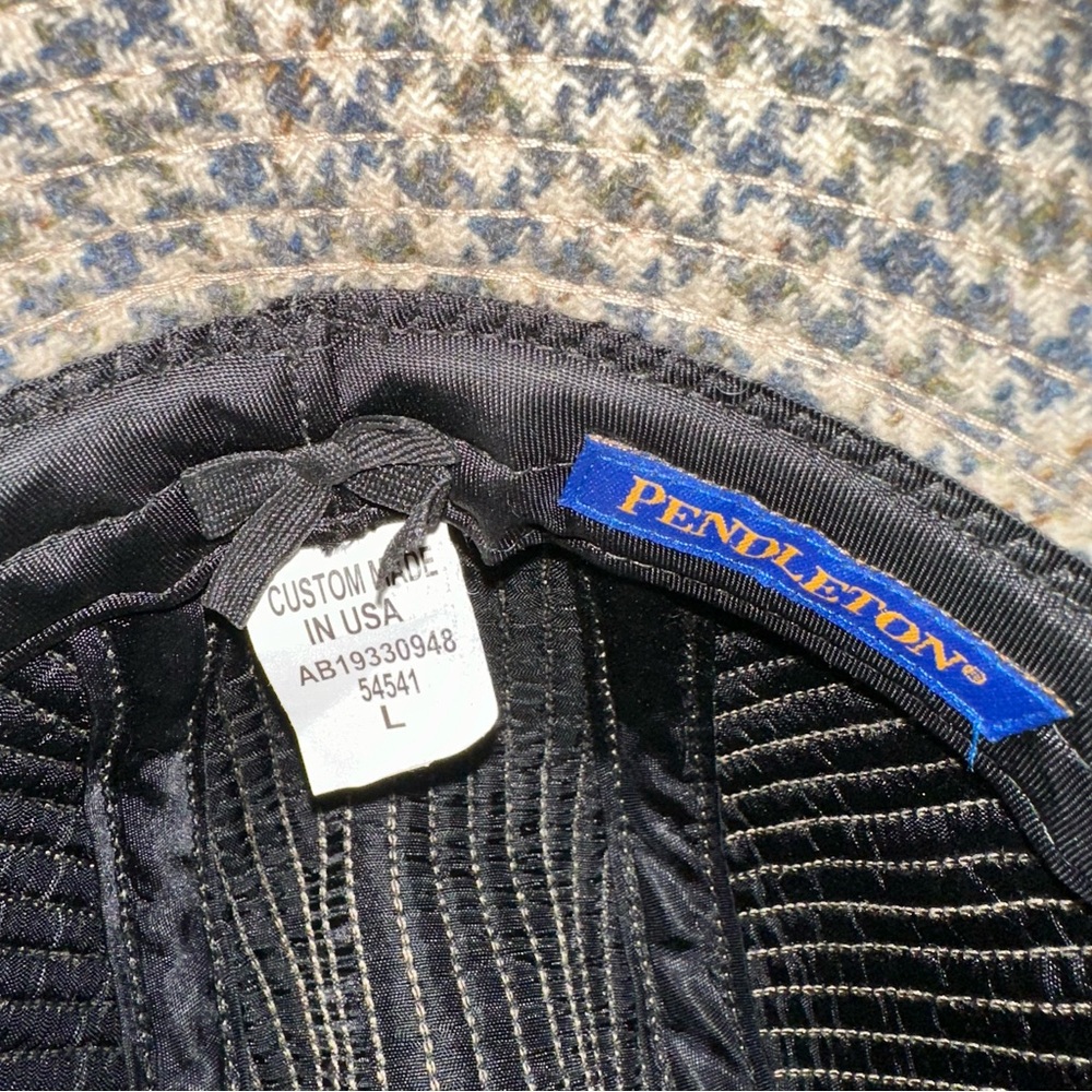 Vintage Pendleton Twill Wool Plaid Bucket Hat Size L - Picture 4 of 5